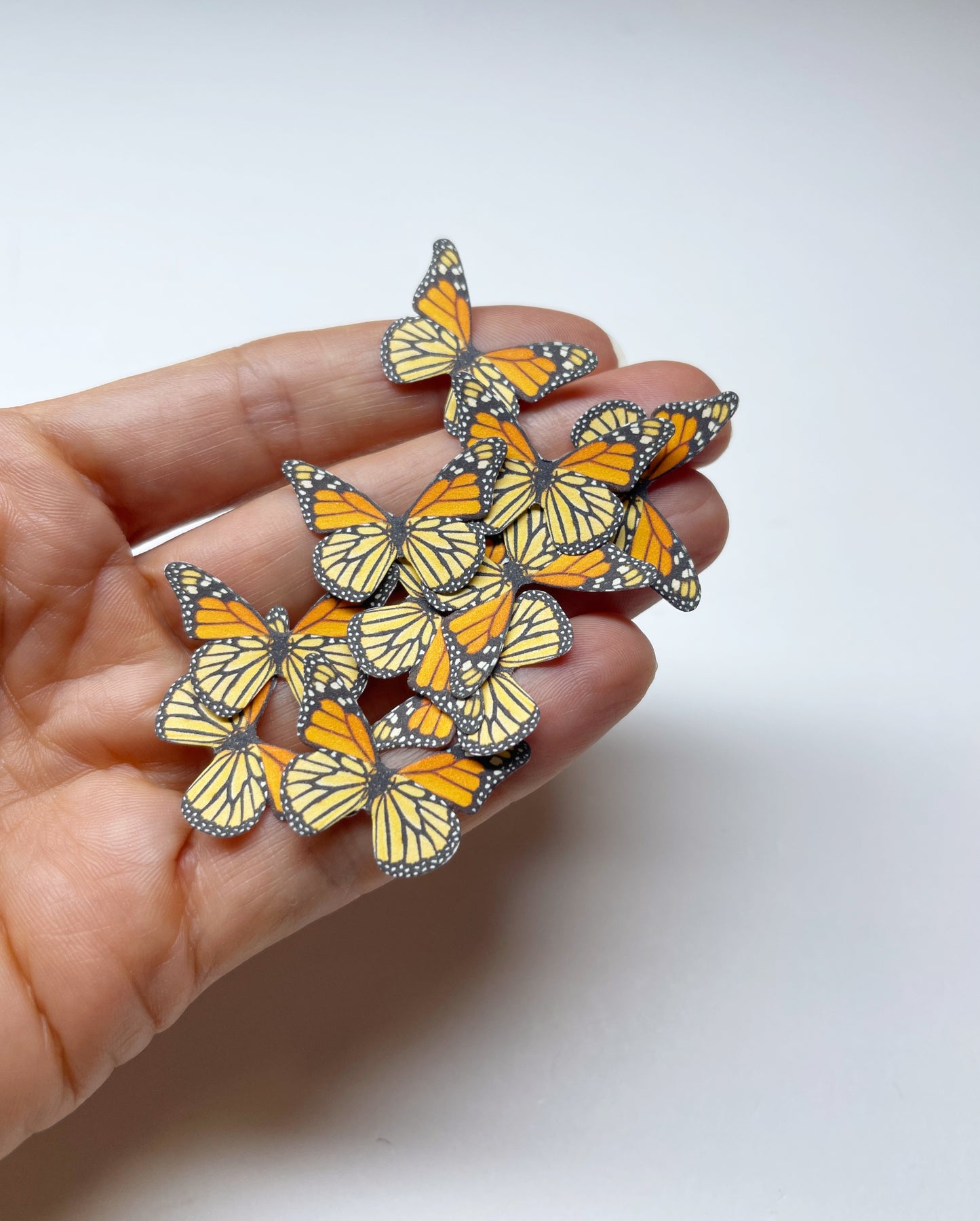 Monarch cardstock butterflies - 3D Adhesive decorative butterflies - Wall art installation - monarch cutouts