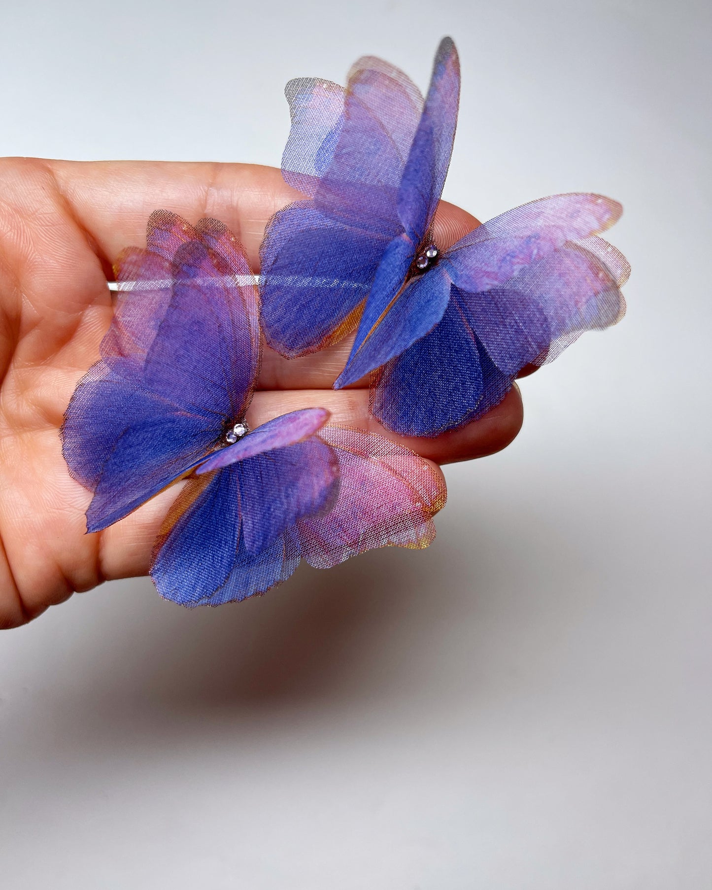 Stardust silk organza butterfly | Wedding bouquet | wedding dress applique | bridal shoes accessories