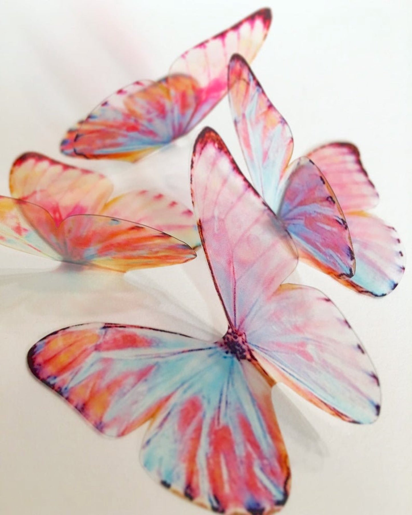 Pink unicorn butterflies wings| plastic transparent butterflies | 3D decorative butterflies | butterfly wall art installation
