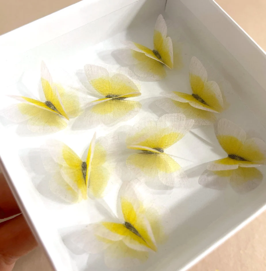 white silk butterflies