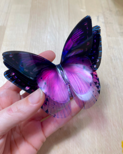 Vintage purple butterflies | plastic transparent butterflies | 3D decorative butterflies | butterfly wall art installation