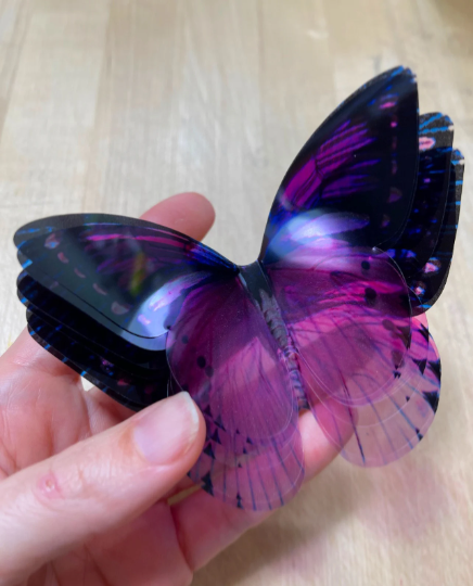 Vintage purple butterflies | plastic transparent butterflies | 3D decorative butterflies | butterfly wall art installation