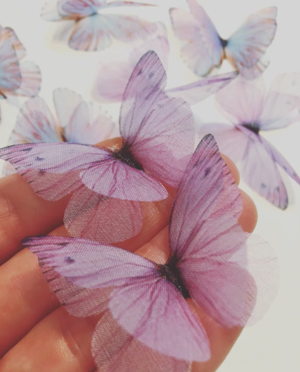 Lavender silk organza butterfly | wedding veil | wedding dress | bridal bouquet | wedding invitations