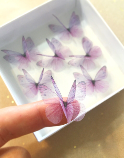 Lavender silk organza butterfly | wedding veil | wedding dress | bridal bouquet | wedding invitations