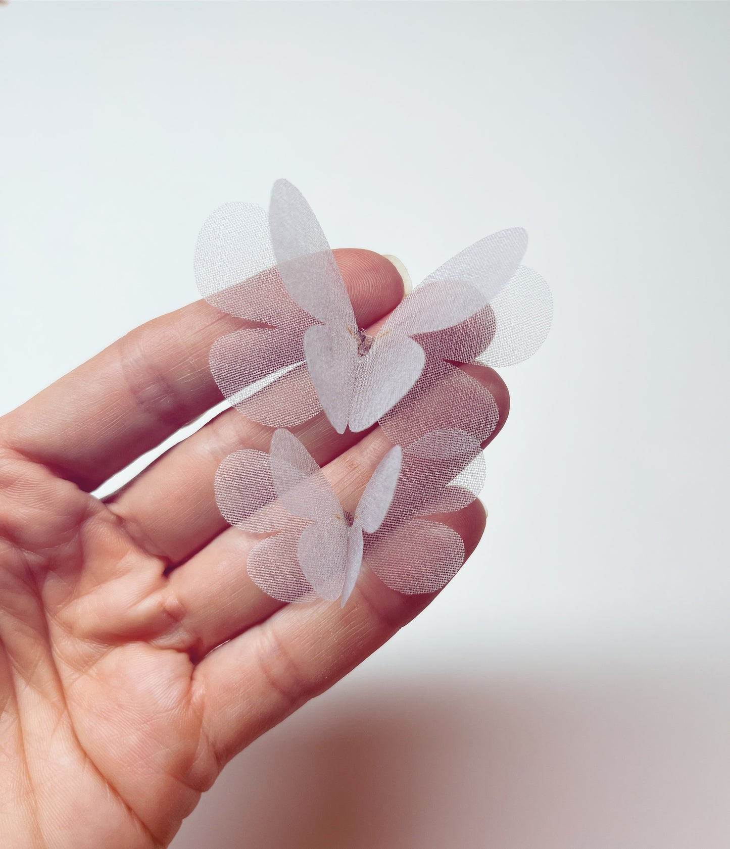 white silk organza butterflies