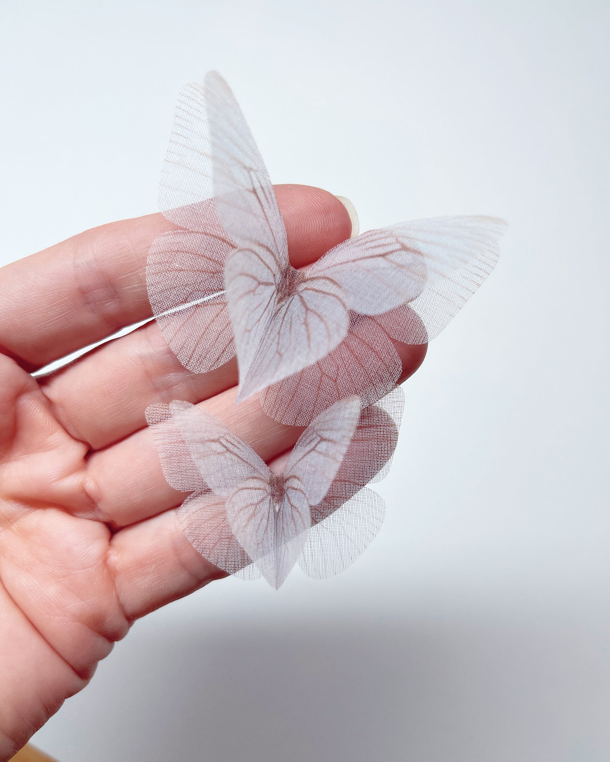 white ice silk butterflies