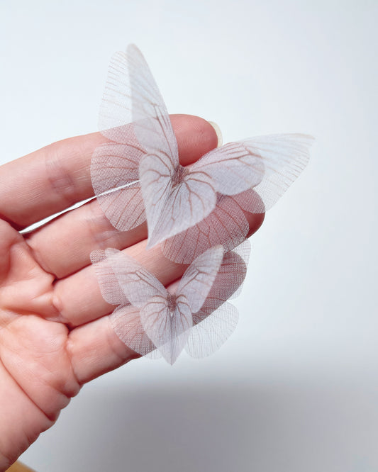 white ice silk butterflies