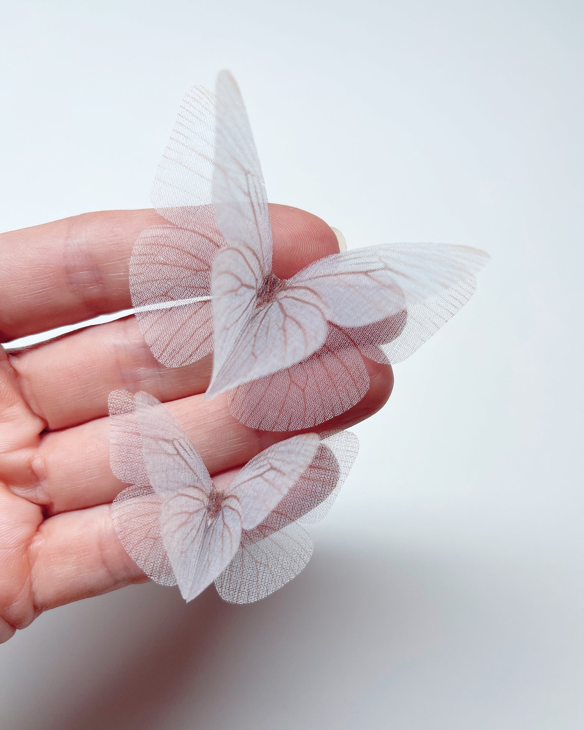 white ice silk butterflies