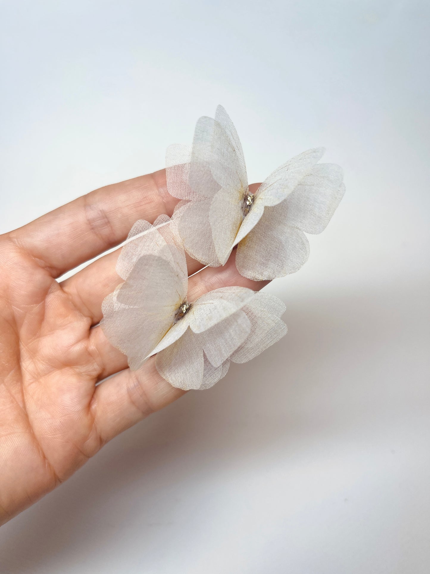 Natural white silk organza butterfly | wedding bouquet | wedding dress applique | bridal shoes accessories