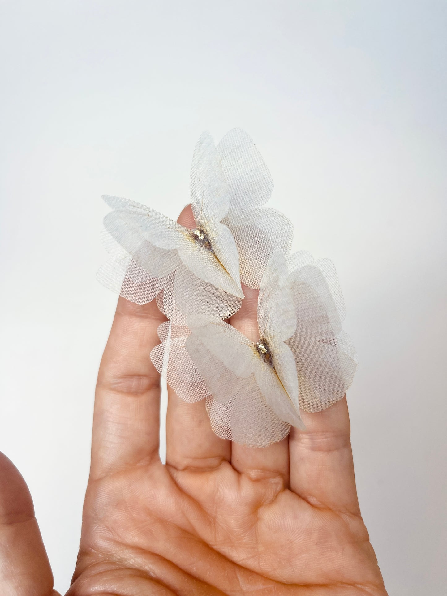 Natural white silk organza butterfly | wedding bouquet | wedding dress applique | bridal shoes accessories