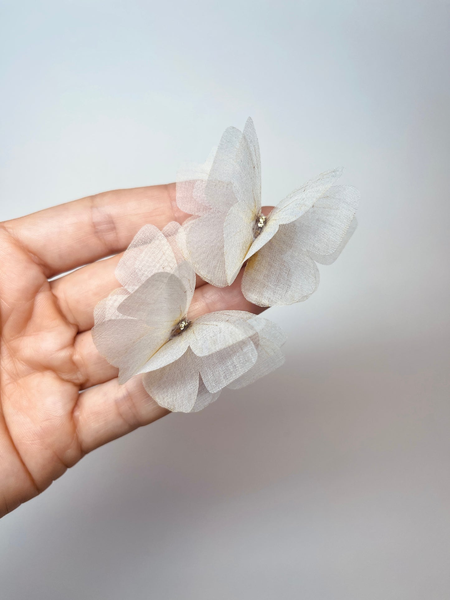 Natural white silk organza butterfly | wedding bouquet | wedding dress applique | bridal shoes accessories