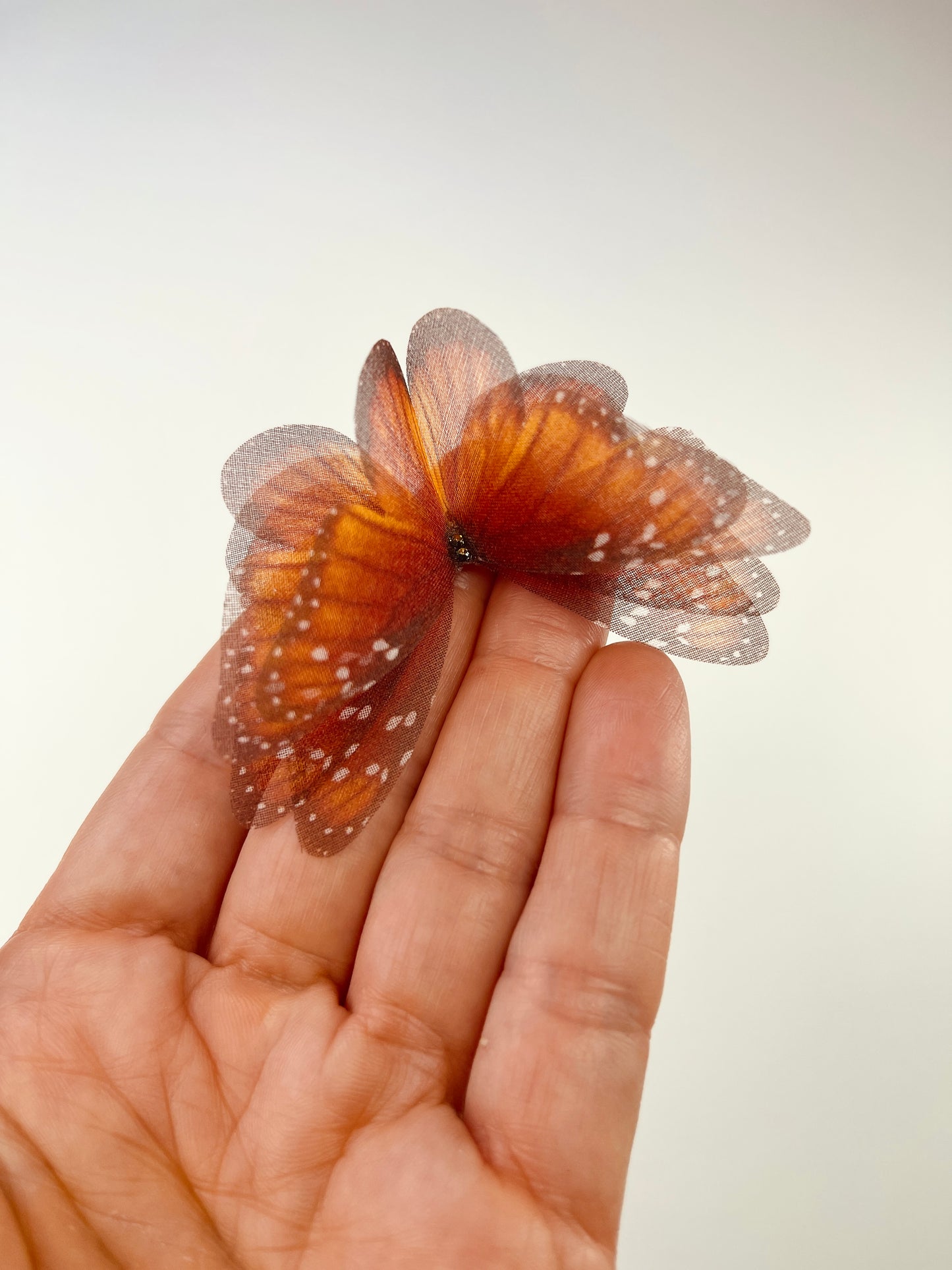Brown monarch silk organza butterfly | bouquet Accent | wedding dress applique | bridal Veil, boutonniere