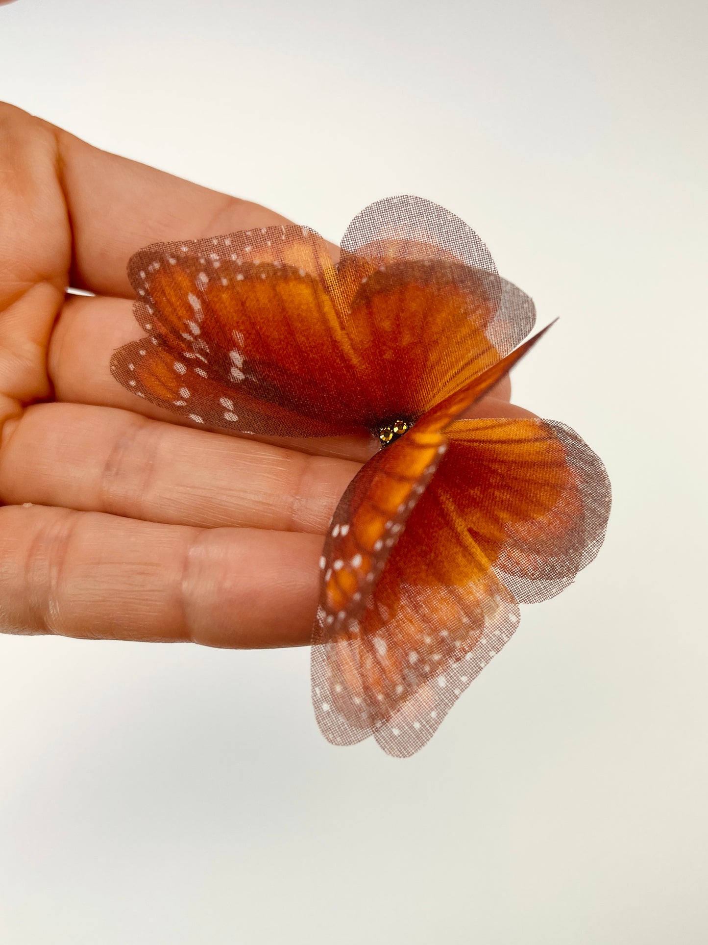 Brown monarch silk organza butterfly | bouquet Accent | wedding dress applique | bridal Veil, boutonniere