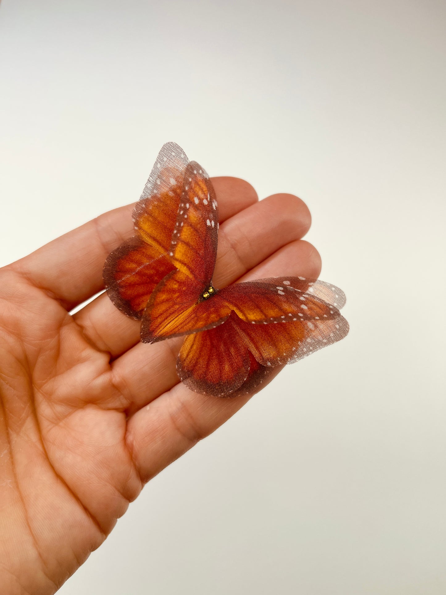 Brown monarch silk organza butterfly | bouquet Accent | wedding dress applique | bridal Veil, boutonniere