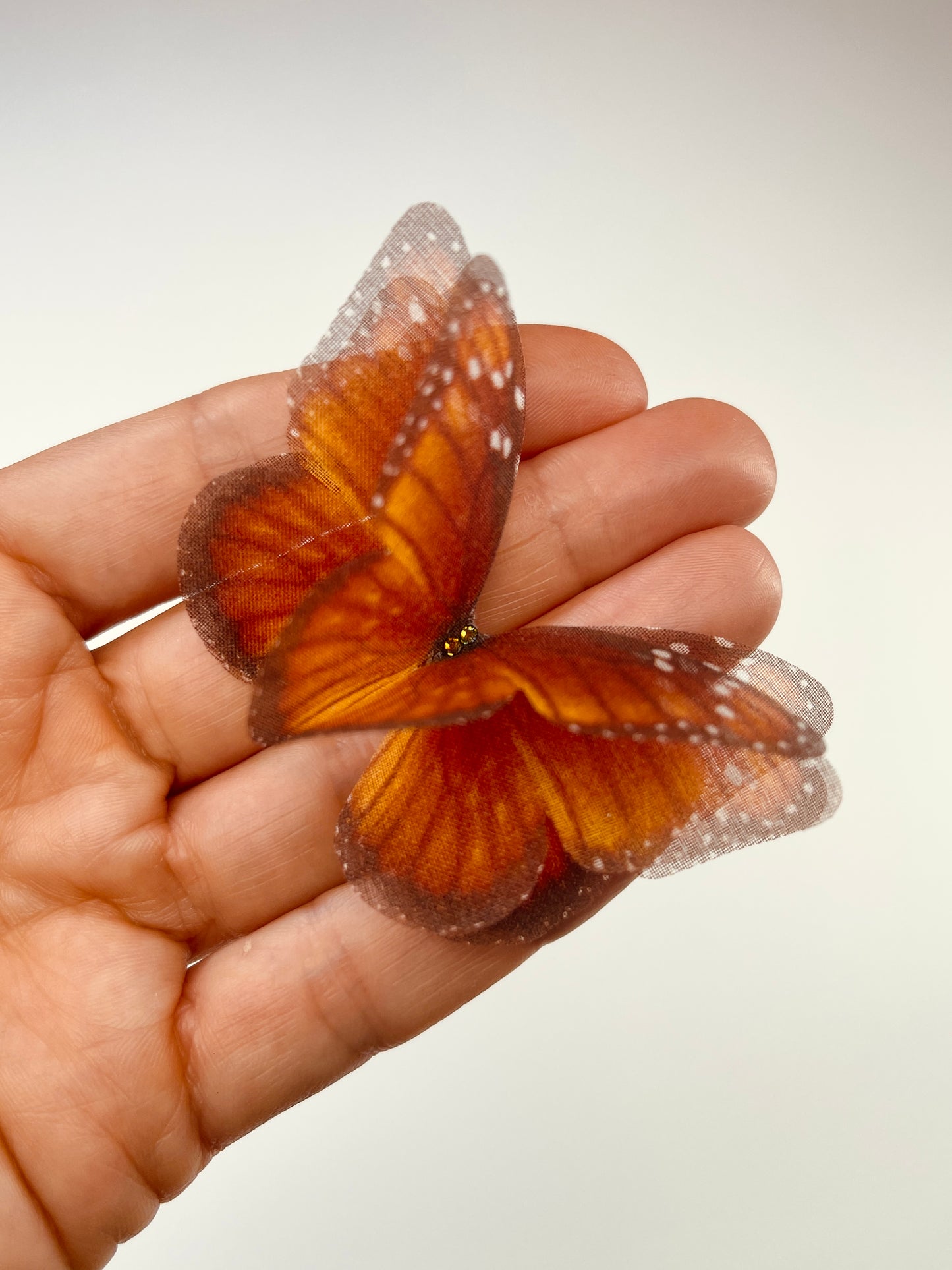 Brown monarch silk organza butterfly | bouquet Accent | wedding dress applique | bridal Veil, boutonniere
