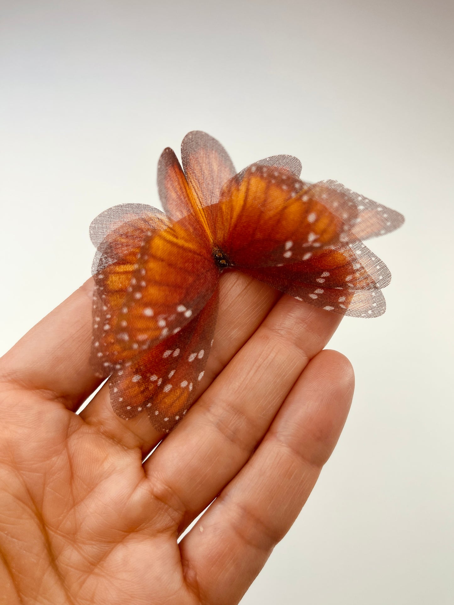 Brown monarch silk organza butterfly | bouquet Accent | wedding dress applique | bridal Veil, boutonniere