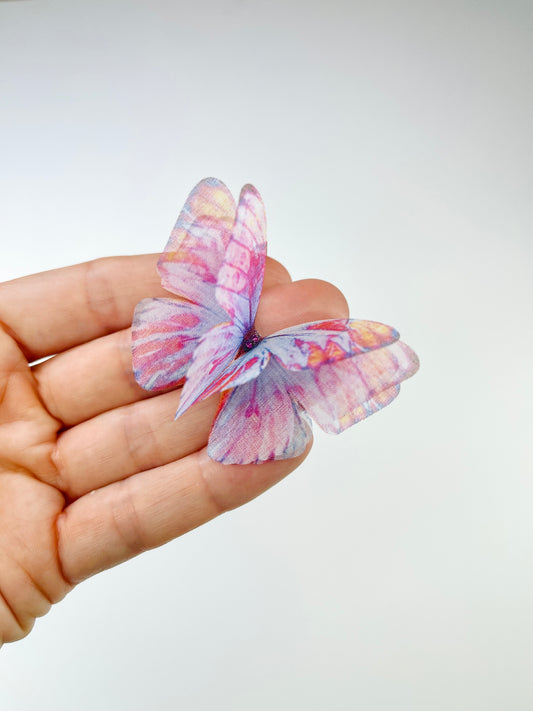 Pink unicorn silk organza butterfly | wedding bouquet | wedding dress applique | bridal shoes accessories