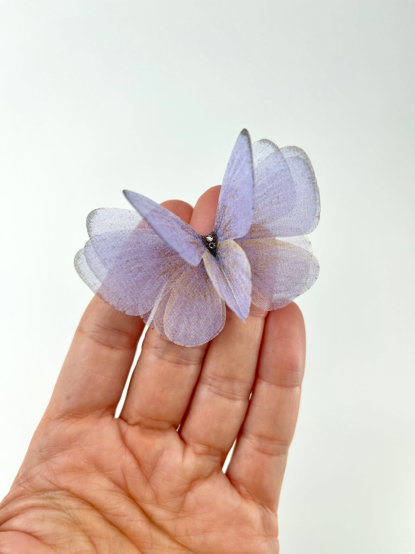 Lavender mist silk organza butterfly | wedding bouquet | pure silk 3D Fabric appliqué | bridal shoes accessories
