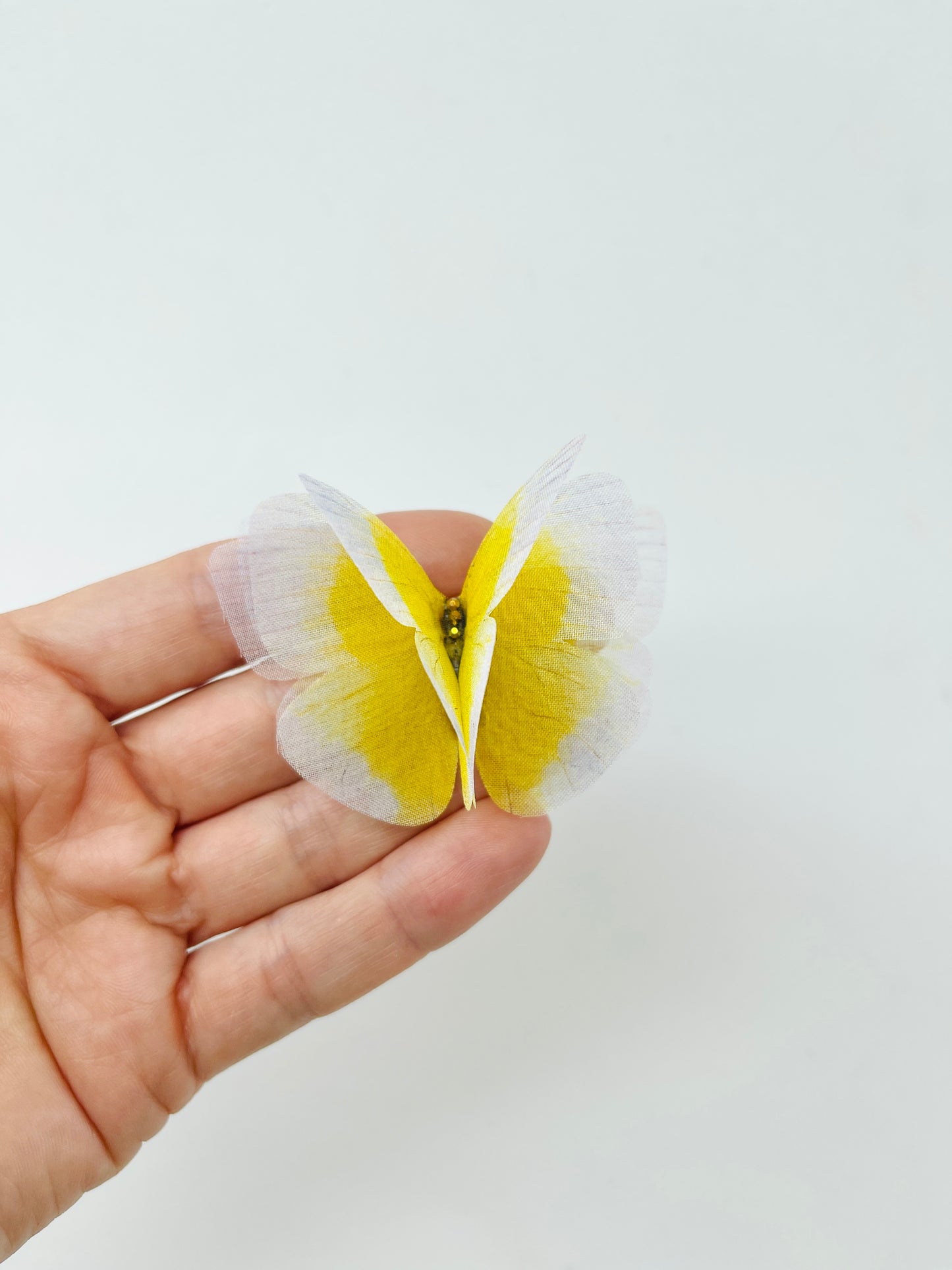 White yellow silk organza butterfly | Wedding bouquet | wedding dress applique | bridal accessories (Copy)