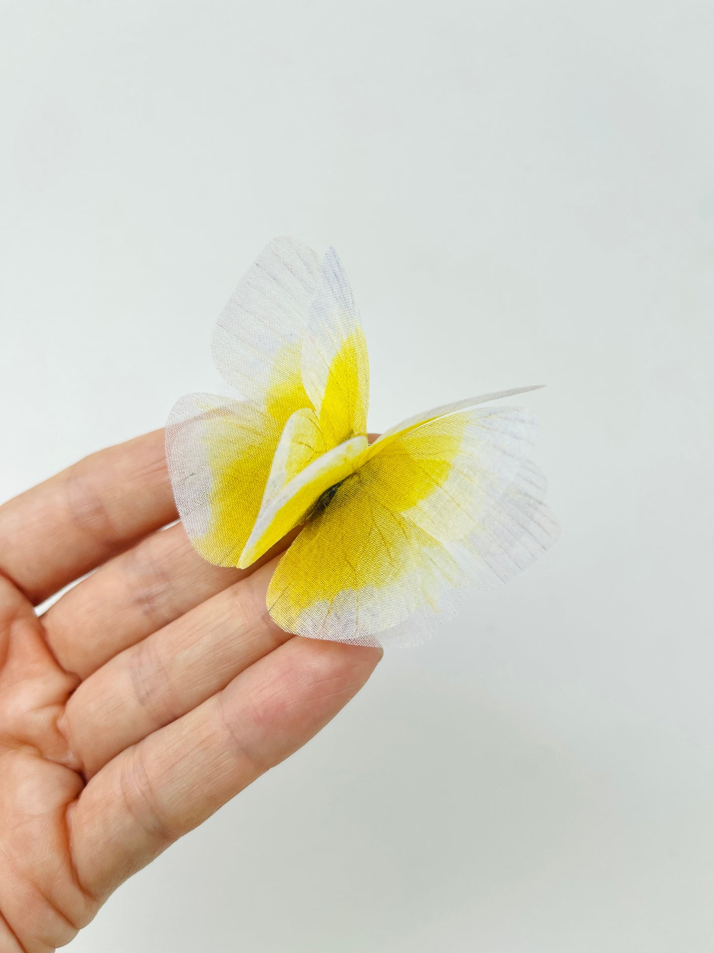 White yellow silk organza butterfly | Wedding bouquet | wedding dress applique | bridal accessories (Copy)
