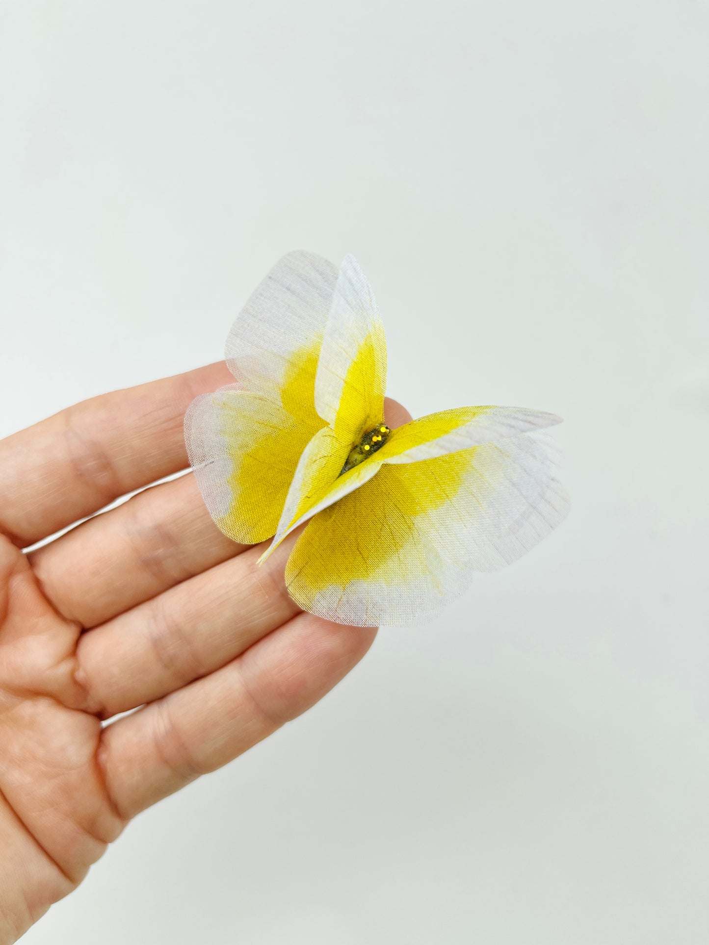 White yellow silk organza butterfly | Wedding bouquet | wedding dress applique | bridal accessories (Copy)