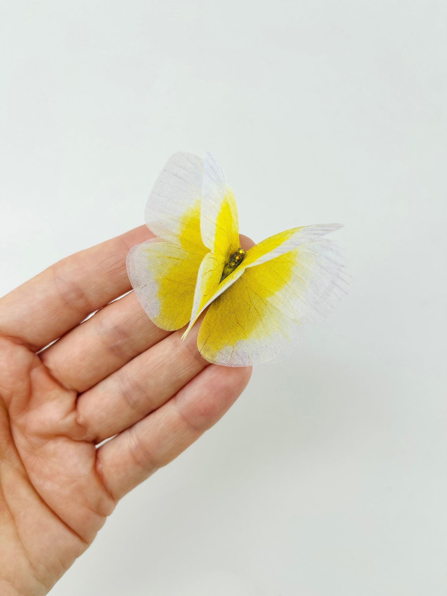White yellow silk organza butterfly | Wedding bouquet | wedding dress applique | bridal accessories (Copy)