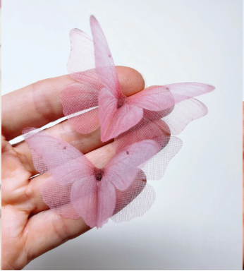 Michele Spinelli | Custom order silk organza butterfly | Silk organza applique | Silk accessories