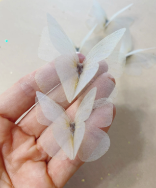 Michele Spinelli | Custom order silk organza butterfly | Silk organza applique | Silk accessories