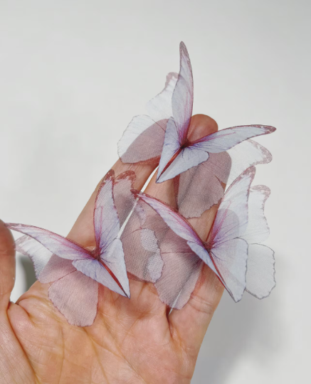 Unicorn wings silk organza butterfly | wedding veil | wedding dress applique | wedding bouquet