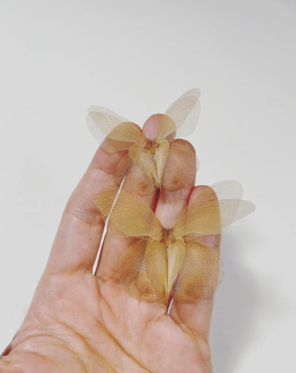 beige silk butterflies