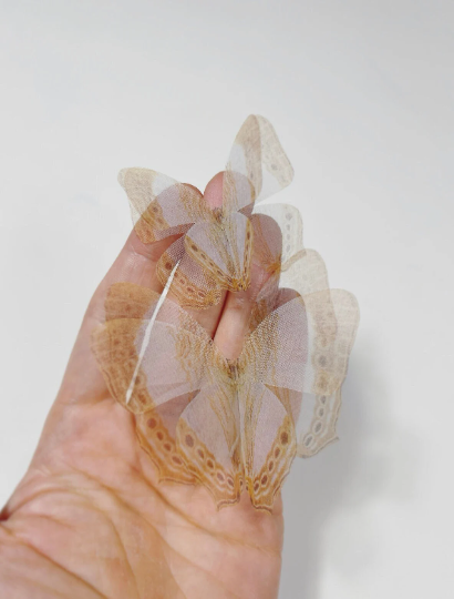beige silk butterfly