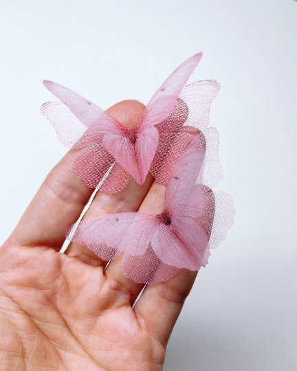 pastel pink butterflies