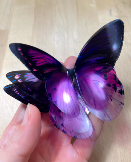 Vintage purple butterflies | plastic transparent butterflies | 3D decorative butterflies | butterfly wall art installation