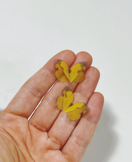 bright yellow organza butterflies