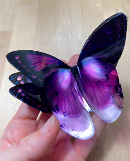 Vintage purple butterflies | plastic transparent butterflies | 3D decorative butterflies | butterfly wall art installation