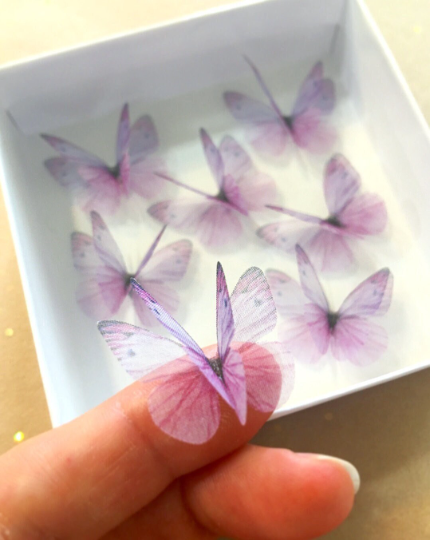 Lavender silk organza butterfly | wedding veil | wedding dress | bridal bouquet | wedding invitations