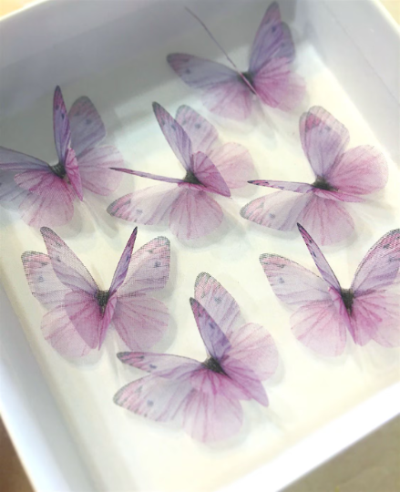 Lavender silk organza butterfly | wedding veil | wedding dress | bridal bouquet | wedding invitations