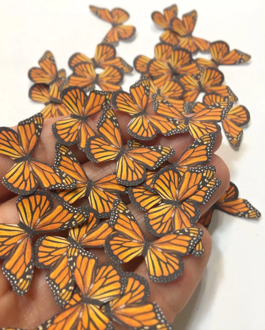 Monarch cardstock butterflies - 3D Adhesive decorative butterflies - Wall art installation - monarch cutouts