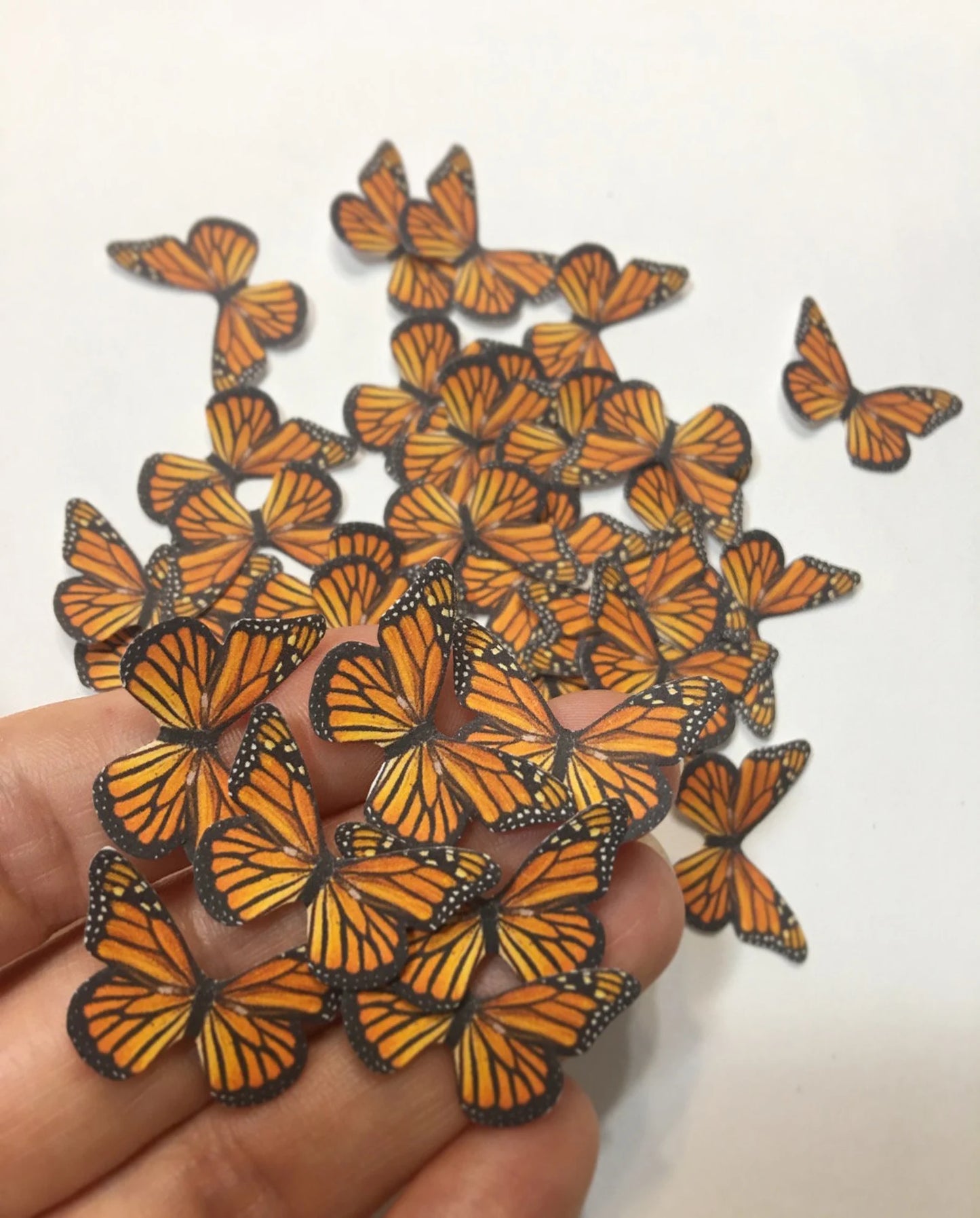 Monarch cardstock butterflies - 3D Adhesive decorative butterflies - Wall art installation - monarch cutouts