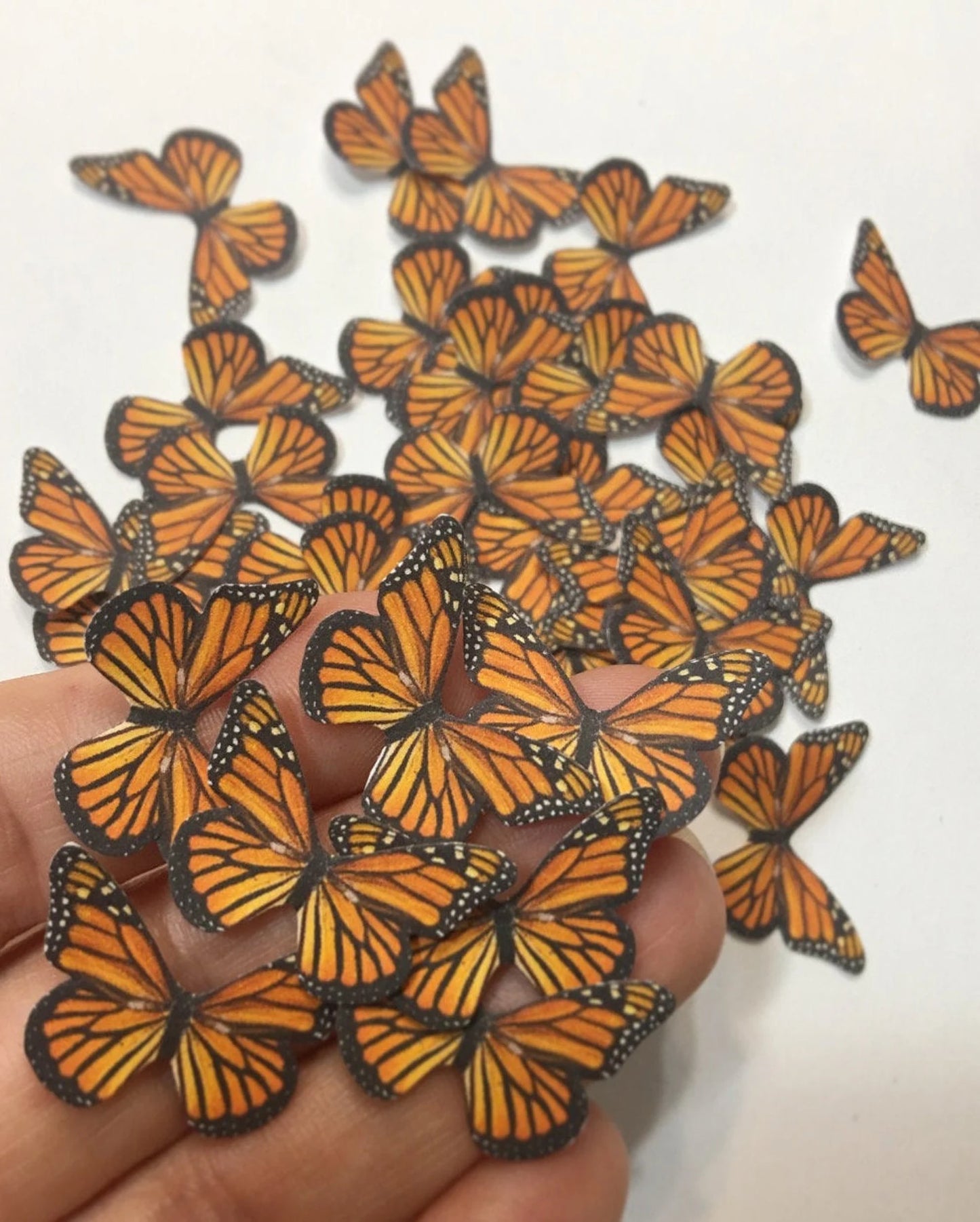 Monarch cardstock butterflies - 3D Adhesive decorative butterflies - Wall art installation - monarch cutouts