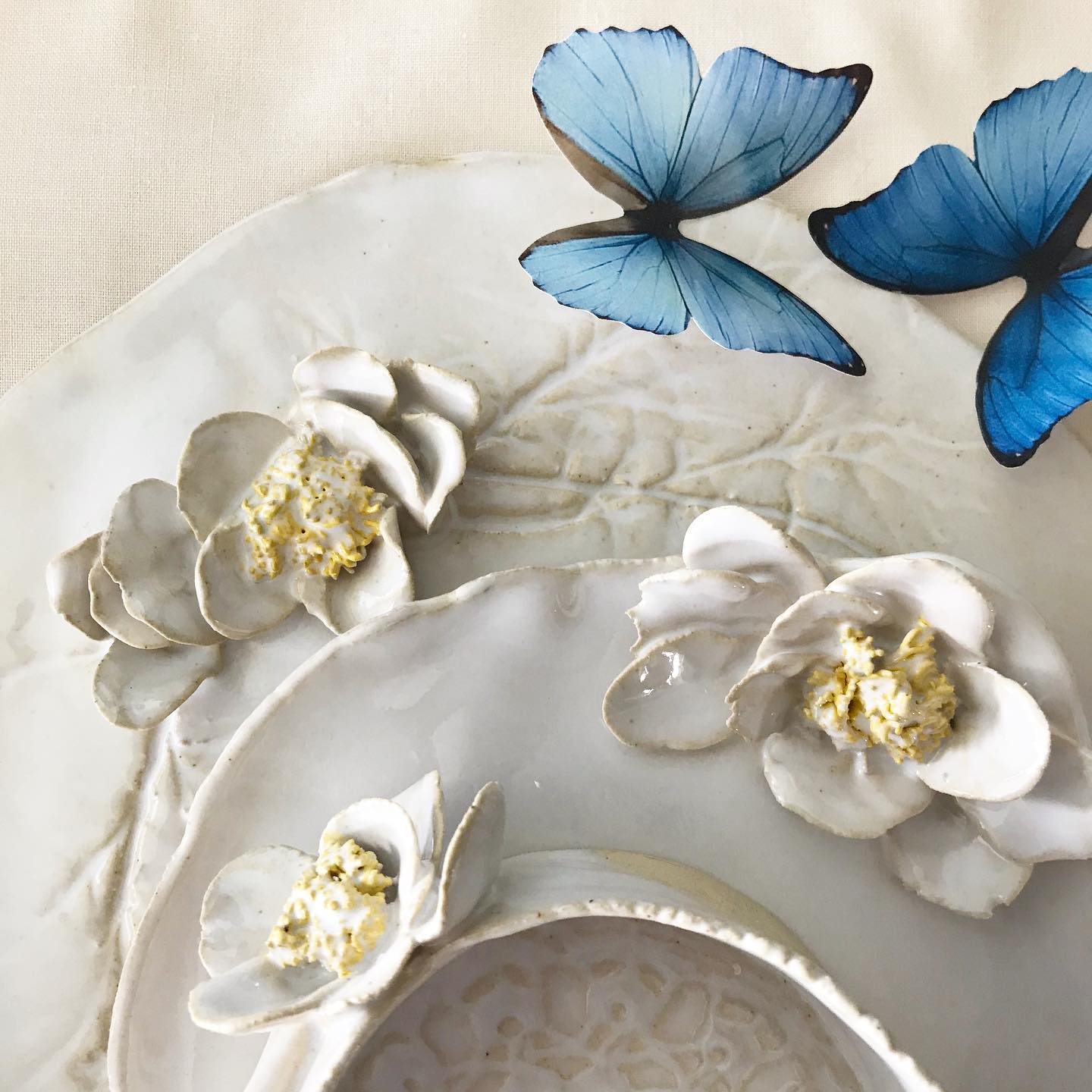 Blue rainbow decorative butterflies - Cardstock butterflies - 3D Butterfly art installation - Cutouts